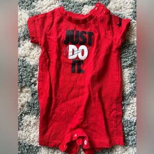 Red Nike bodysuit romper baby one piece